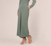 Cropped Pants With Wide Legs In Dusty Seafoam