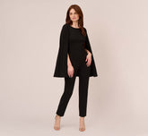 Crepe Jumpsuit With Cape In Black