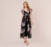 Floral Printed Jumpsuit In Black Multi