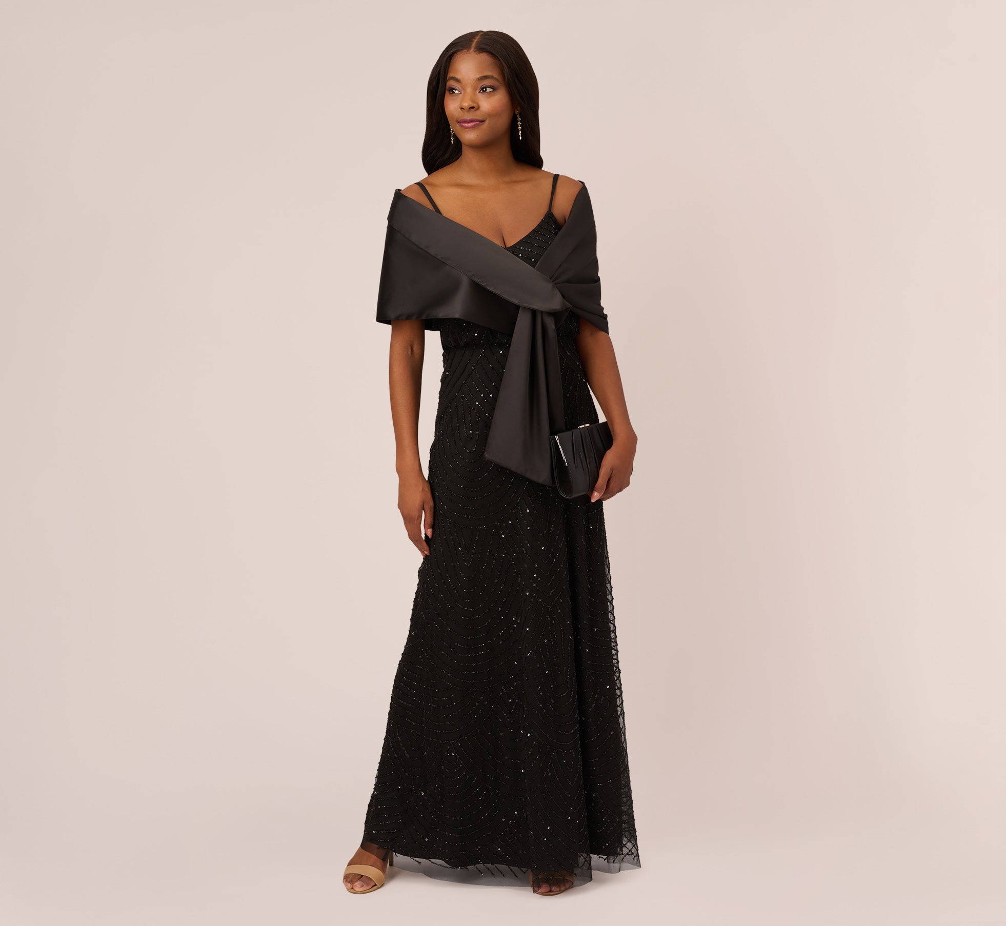 Charmuese Wrap In Black 1