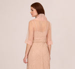 Organza Wrap Jacket With Short Sleeves In Blush 5