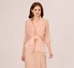 Organza Wrap Jacket With Short Sleeves In Blush 2