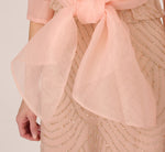 Organza Wrap Jacket With Short Sleeves In Blush 3