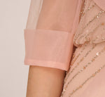 Organza Wrap Jacket With Short Sleeves In Blush 4