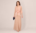 Organza Wrap Jacket With Short Sleeves In Blush 1