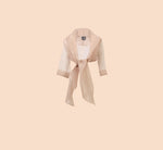 Organza Wrap Jacket With Short Sleeves In Champagne 7