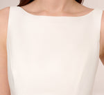Sleeveless Mikado Fit And Flare Midi Dress With V-Back In Ivory 4