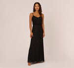 Art Deco Beaded Blouson Gown In Black 2