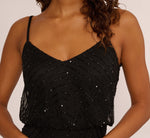Art Deco Beaded Blouson Gown In Black 4