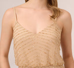 Art Deco Beaded Blouson Gown In Champ Gold 3