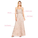Art Deco Beaded Blouson Gown In Taupe Pink 4
