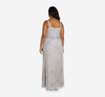 Plus Size Art Deco Beaded Blouson Gown In Bridal Silver 2