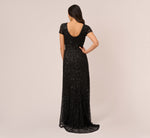Scoop Back Sequin Gown In Black 6