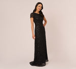 Scoop Back Sequin Gown In Black 3