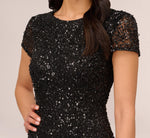 Scoop Back Sequin Gown In Black 4
