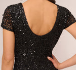 Scoop Back Sequin Gown In Black 5