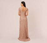 Scoop Back Sequin Gown In Rose Gold 5