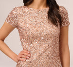 Scoop Back Sequin Gown In Rose Gold 3
