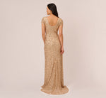 Scoop Back Sequin Gown In Champagne Gold 5