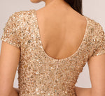 Scoop Back Sequin Gown In Champagne Gold 4
