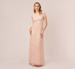 Scoop Back Sequin Gown In Blush 2
