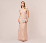 Scoop Back Sequin Gown In Blush 1