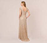 Scoop Back Sequin Gown In Champagne 5