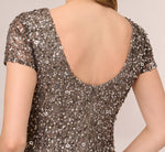Scoop Back Sequin Gown In Lead 4