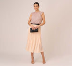 Dot Print Sleeveless Top With Ruffled Details In Champagne Small Dot 1