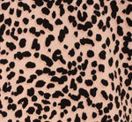 Printed V Neck Top With Cuffed Three Quarter Sleeves In Tan Shadow Leopard 6