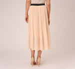 Dot Print Pleated Midi Skirt In Champagne Ivory Seed Dot 5