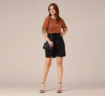 Scoop Neck Top With Swiss Dot Short Sleeves In Terracotta 4