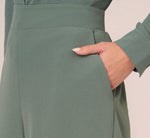 Cropped Pants With Wide Legs In Dusty Seafoam 3