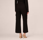 Ponte Knit Wide Leg Cargo Pant In Black 6