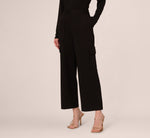 Ponte Knit Wide Leg Cargo Pant In Black 3