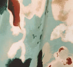 Abstract Print A Line Satin Midi Skirt In Dusty Seafoam Watercolor 7