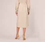 A Line Button Front Skirt With Flap Pockets In Flax 5