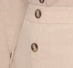 A Line Button Front Skirt With Flap Pockets In Flax 4