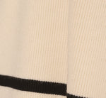 Crew Neck Pullover Sweater With Tipped Details In Cream Black 7