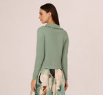 Ruffle Sailor Collar Cardigan In Sage Milieu 5
