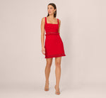 Sleeveless Cutout Fringe Trim Mini Dress In Hot Pepper 7
