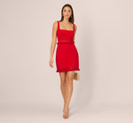Sleeveless Cutout Fringe Trim Mini Dress In Hot Pepper 1
