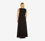 Plus Size Colorblock Jumpsuit With Skirt Overlay In Black Ivory 5