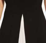 Plus Size Colorblock Jumpsuit With Skirt Overlay In Black Ivory 3