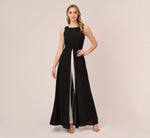 Colorblock Jumpsuit With Skirt Overlay In Black Ivory 3