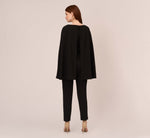 Crepe Jumpsuit With Cape In Black 5