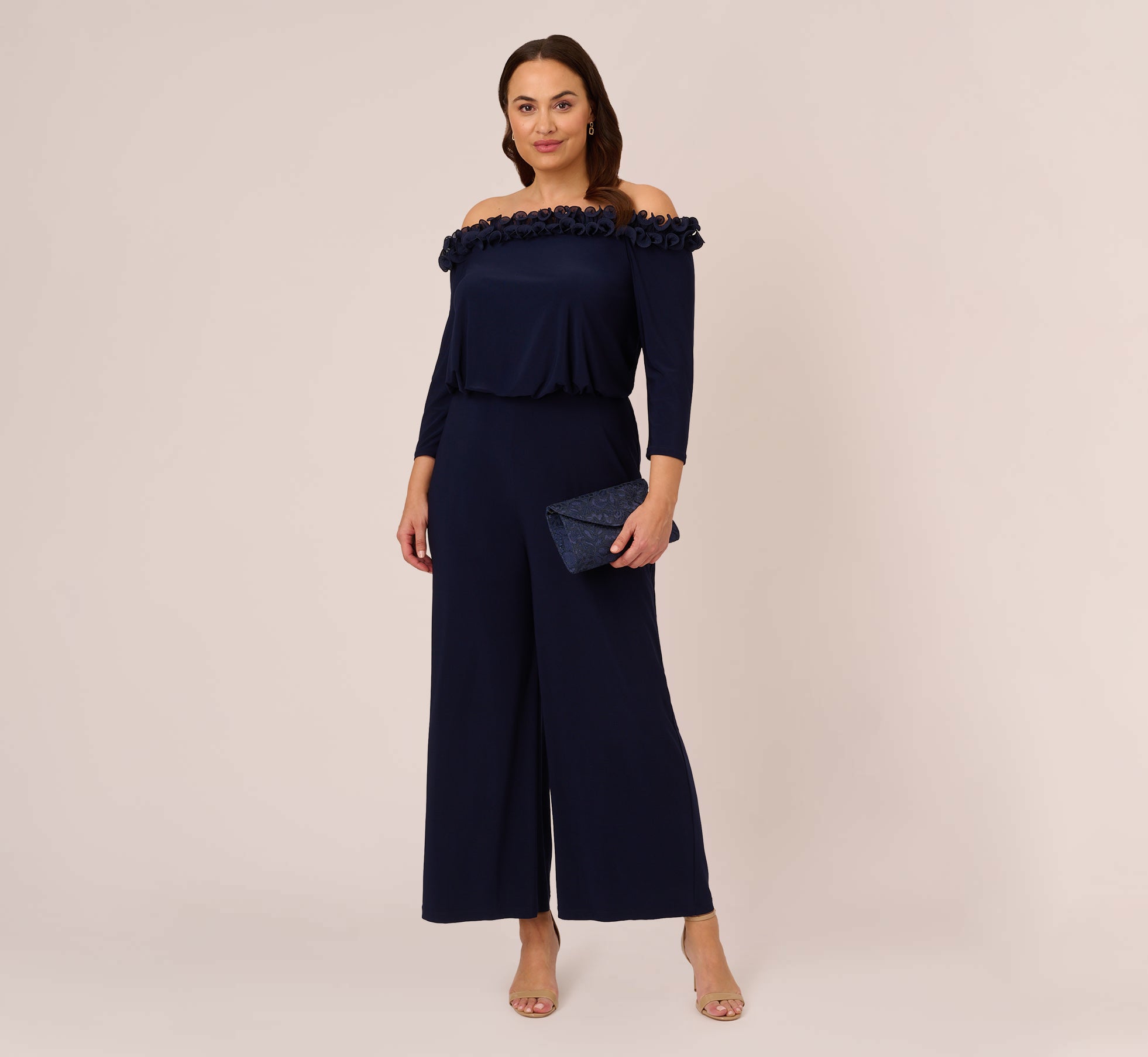 Plus Size Signature Blouson Jumpsuit In Navy 1