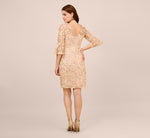 Metallic Embroidered Sheath Dress In Blush 5