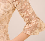 Metallic Embroidered Sheath Dress In Blush 4
