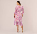 Plus Size Floral-Printed Chiffon Short Dress In Pink Multi 5